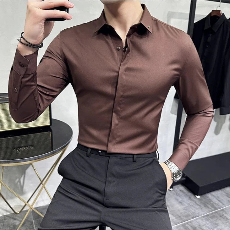 Camisa social elastano fashion masculina