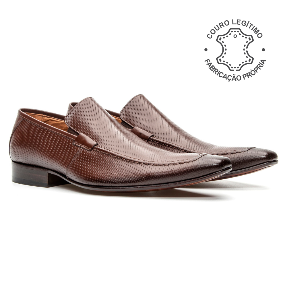 Sapato Social Em Couro Legítimo Masculino Loafer Milão