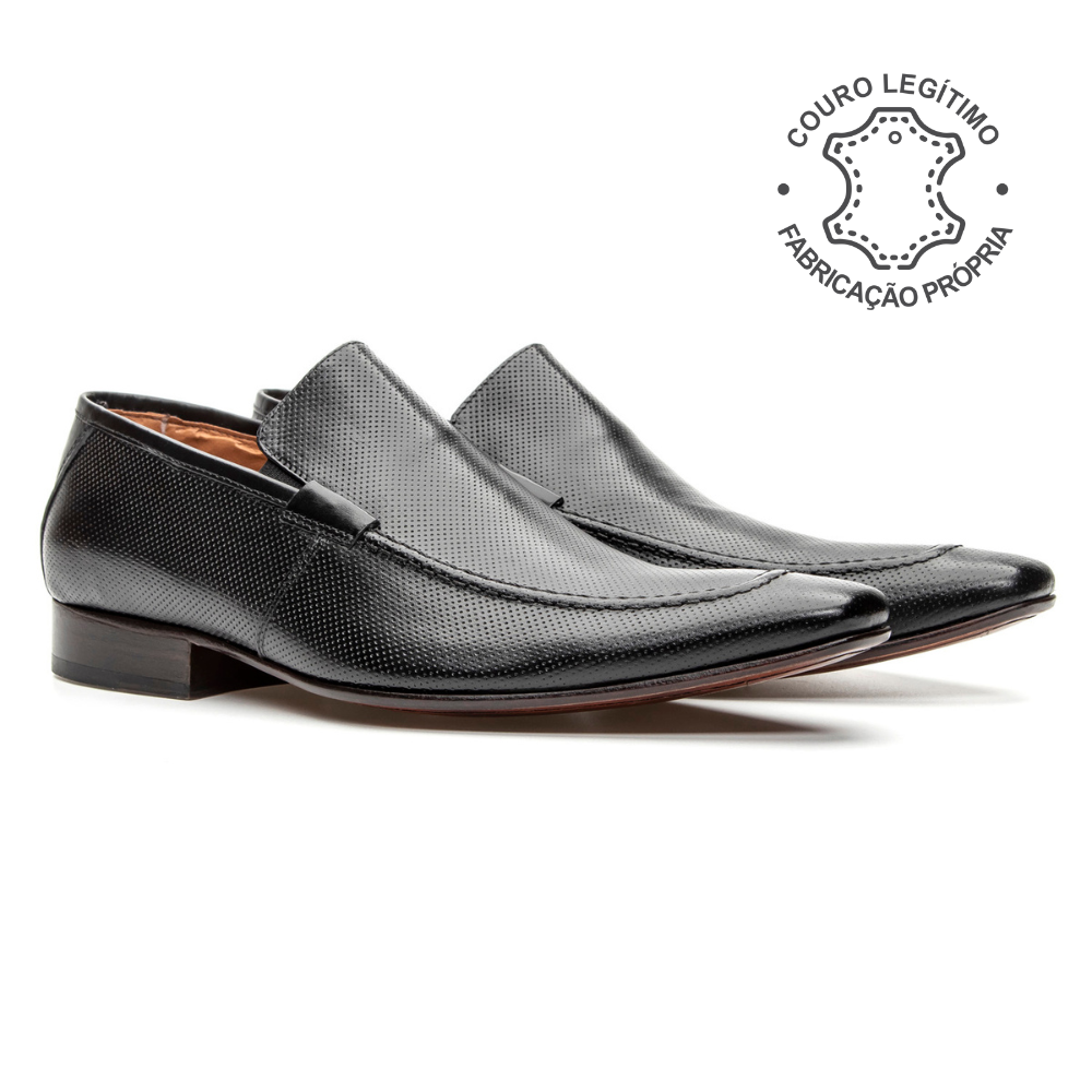 Sapato Social Em Couro Legítimo Masculino Loafer Milão