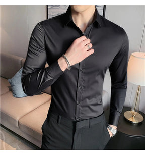 Camisa Social Masculina Social Slim Fit Benjamin - Preto